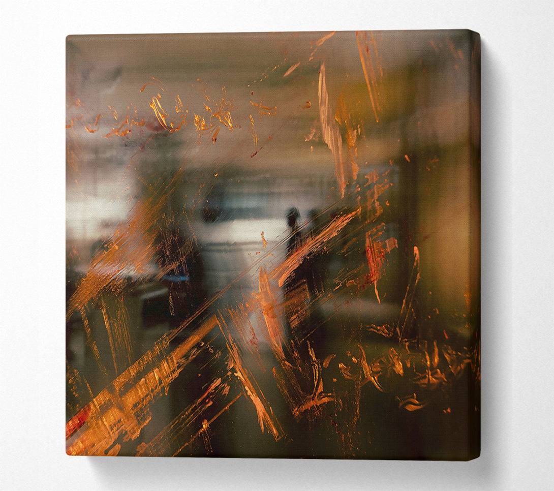  A Canvas Print of Golden Reflections Through Glass Canvas Print