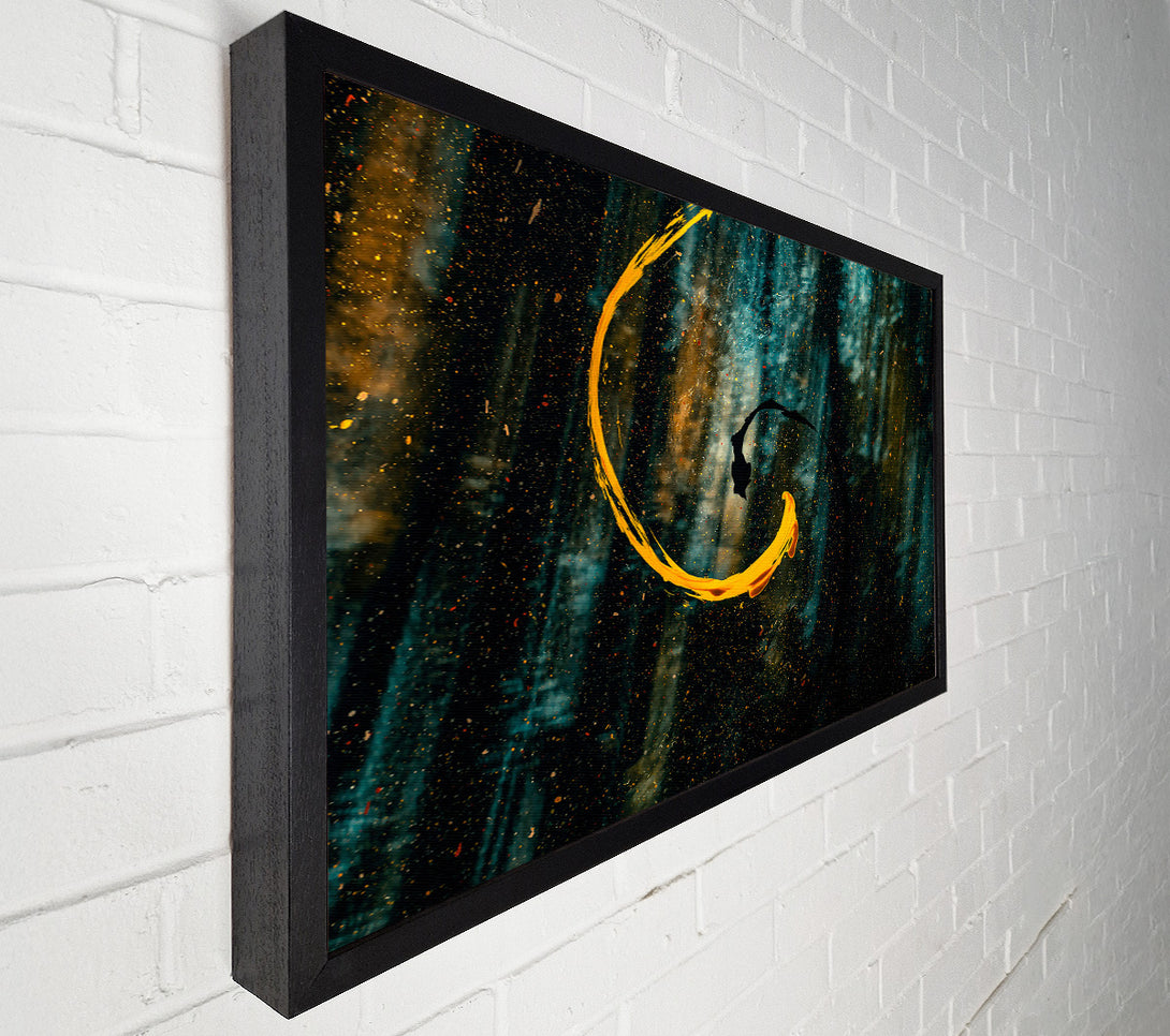 A Canvas Print of Golden Swirl In Blue Canvas Art