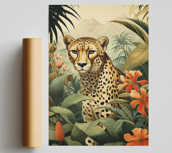 Jungle Leopard Mountains Giclee Print