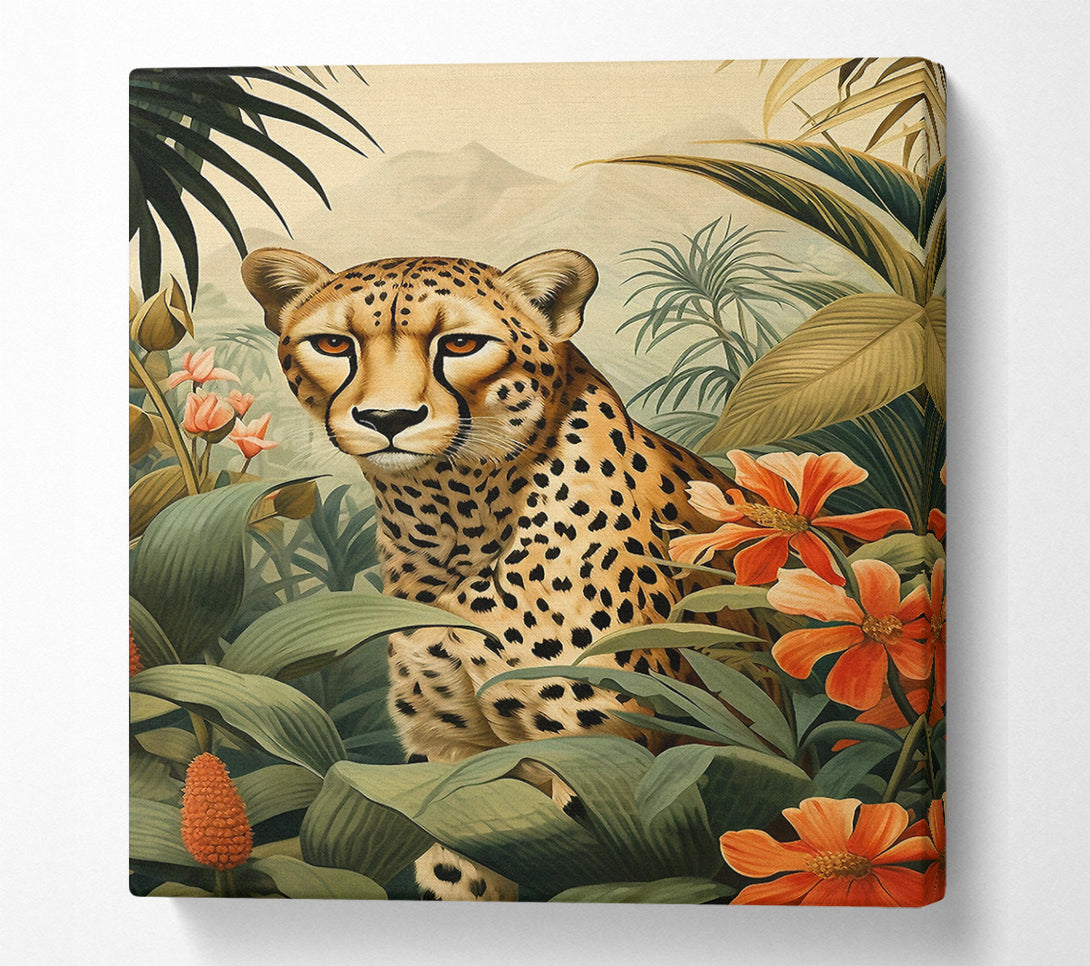  A Canvas Print of Jungle Leopard Mountains Canvas Art