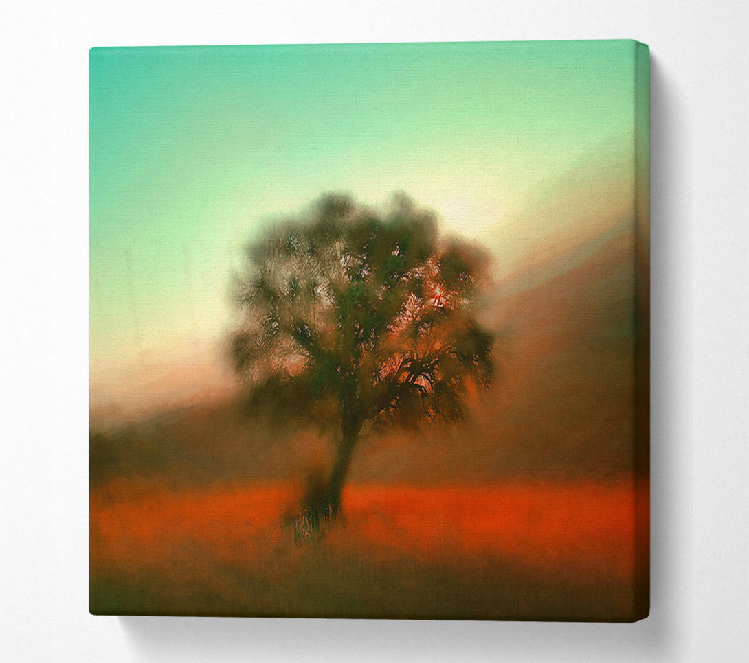  A Canvas Print of The Red Sky Tree Canvas Print