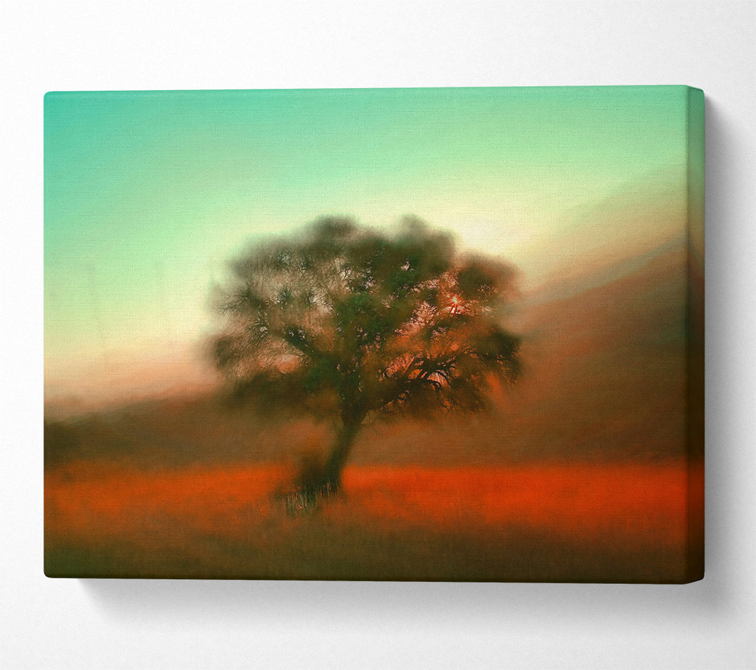  A Canvas Print of The Red Sky Tree Canvas Print
