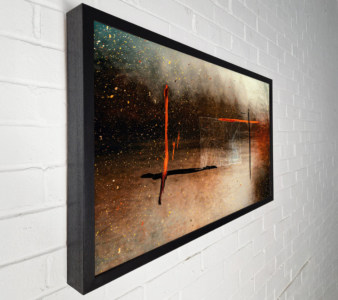  A Canvas Print of Orange Cosmic Lines Canvas Art