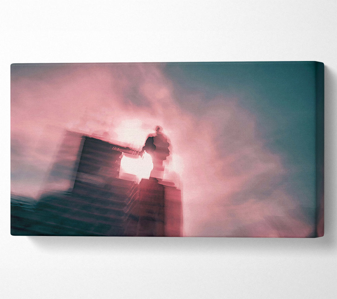  A Canvas Print of Crimson Silhouette In Mist Canvas Art