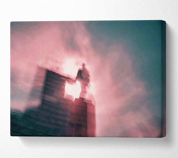  A Canvas Print of Crimson Silhouette In Mist Canvas Art