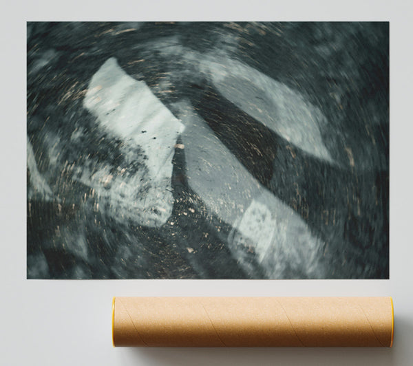Silver Swirling Shades Print