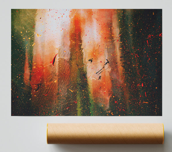 Orange Cosmic Spattering Giclee Print