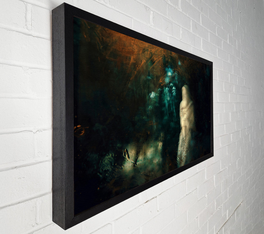  A Canvas Print of Teal Figure In Fog Canvas Art