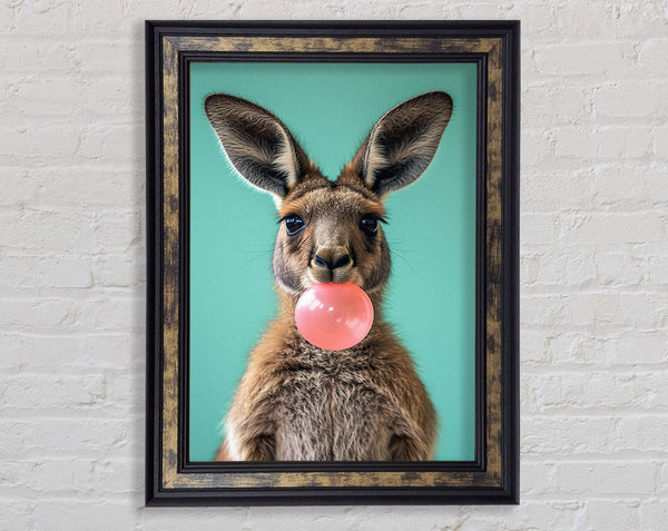Kangaroo Bubblegum Framed Print