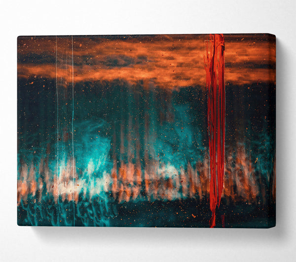  A Canvas Print of Crimson Through Azure Mist Canvas Wall Art