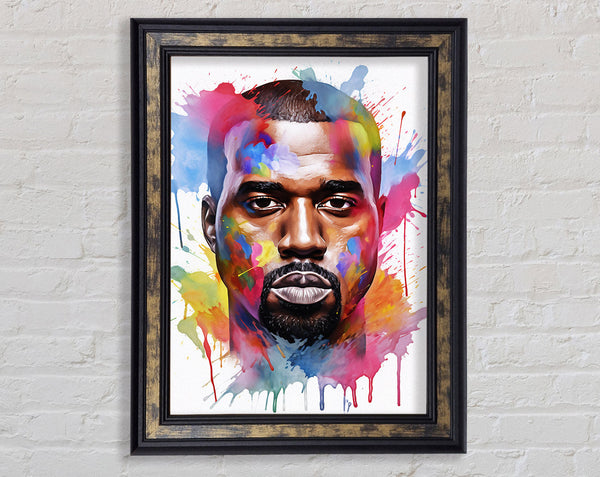 Kanye West Watercolour Framed Print