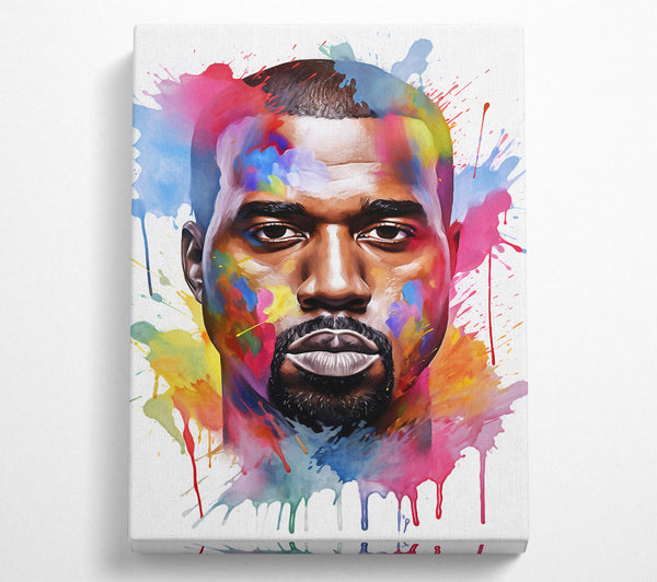  A Canvas Print of Kanye West Watercolour Canvas Wall Art