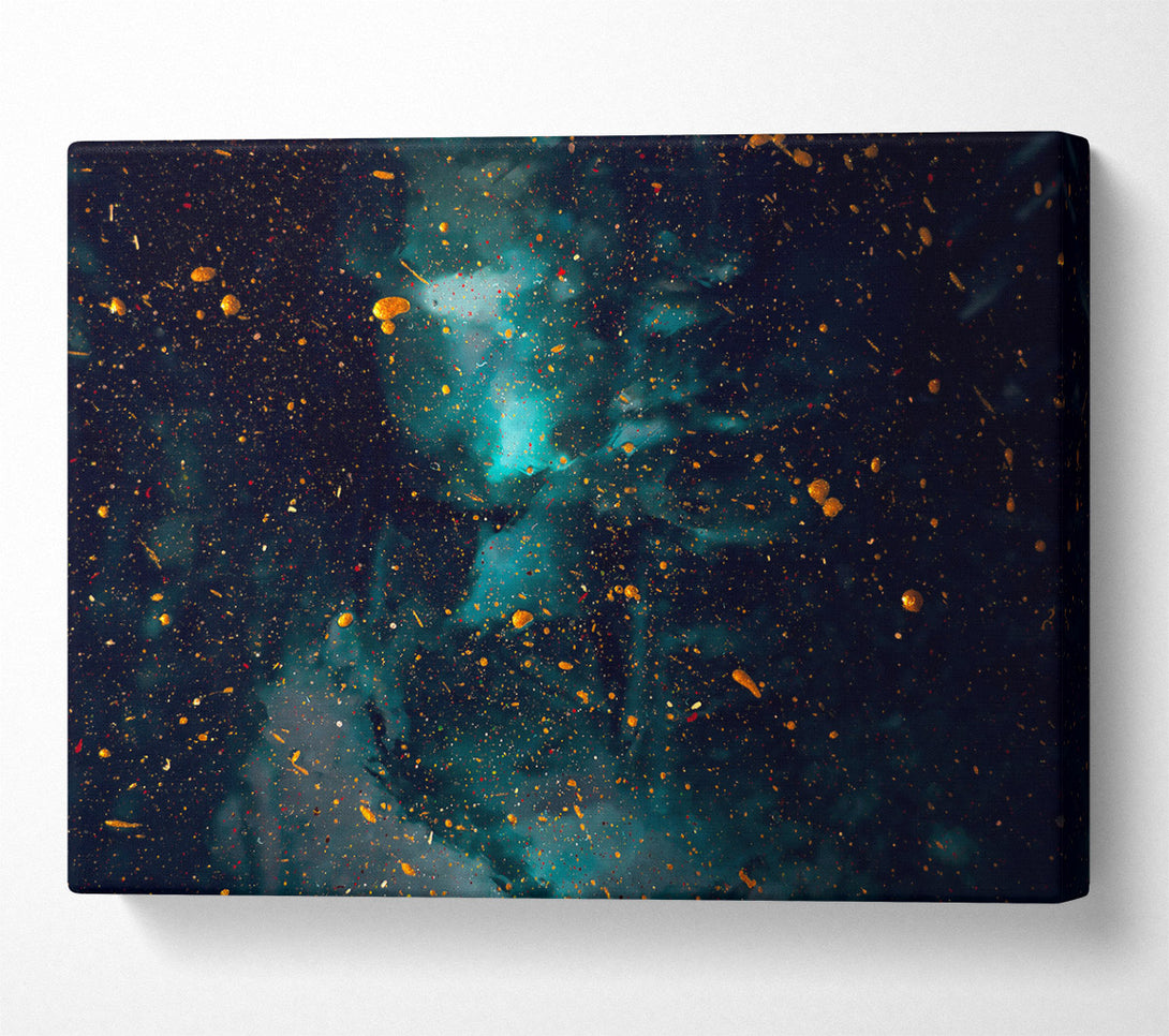  A Canvas Print of Teal Cosmic Dust Canvas Art