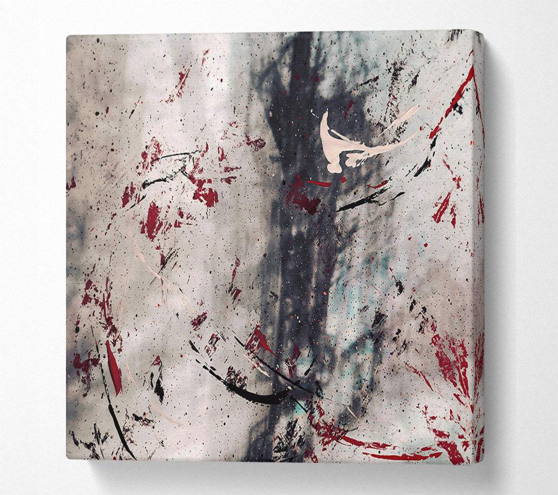  A Canvas Print of Crimson And Gray Swirls Canvas Art