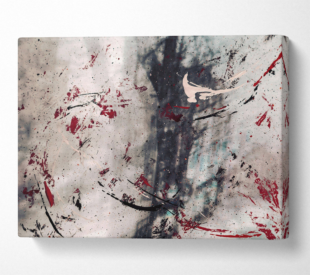  A Canvas Print of Crimson And Gray Swirls Canvas Art