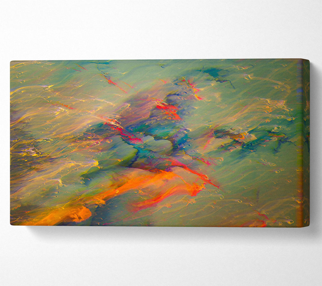 A Canvas Print of Green And Orange Flow Canvas Art