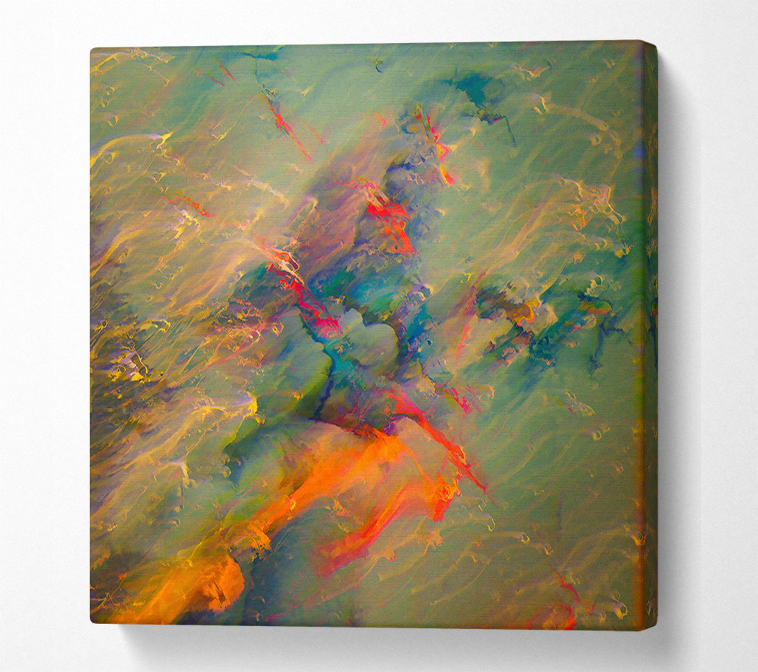  A Canvas Print of Green And Orange Flow Canvas Art