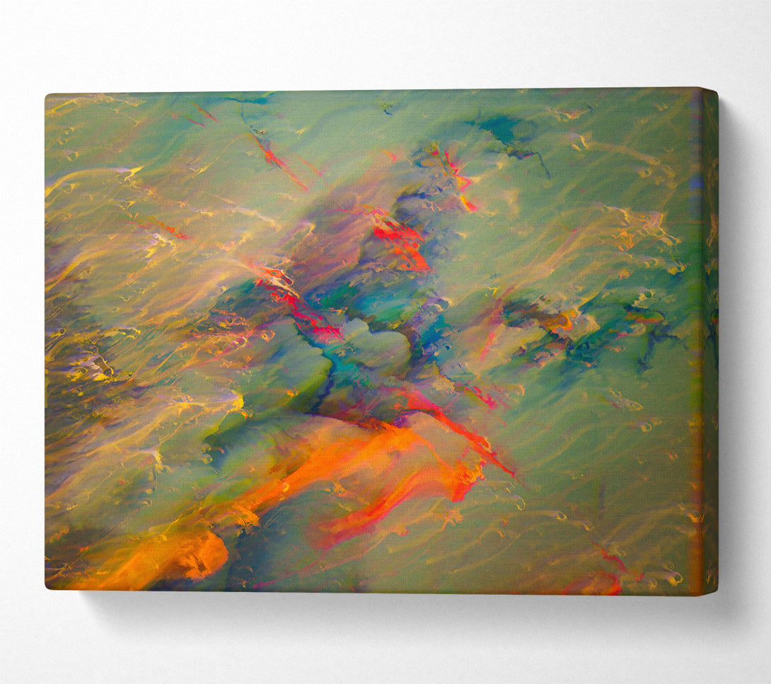  A Canvas Print of Green And Orange Flow Canvas Art