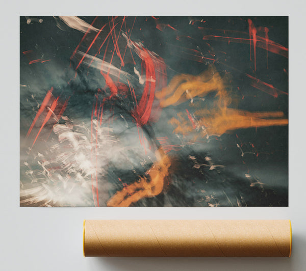Orange And Red Flashes Giclee Print
