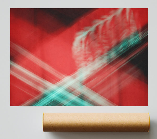 Red And Teal Lines Poster