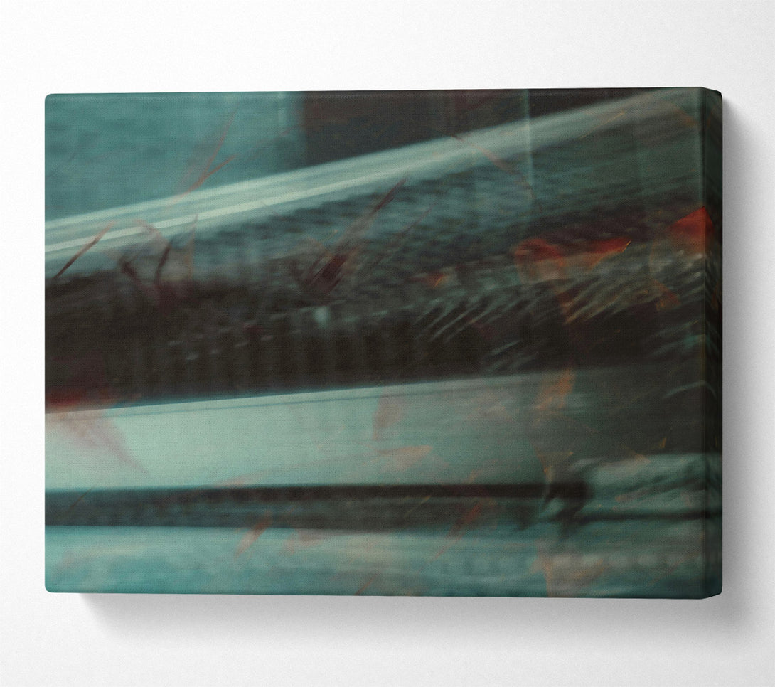  A Canvas Print of Teal Through Glass Canvas Print