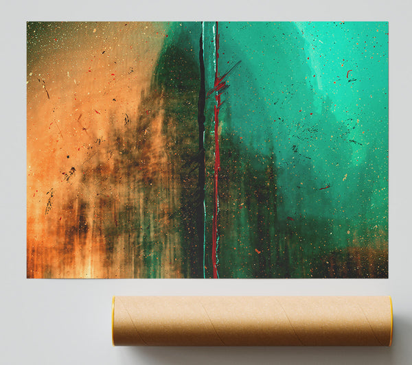 Teal Splatter Dreams Poster