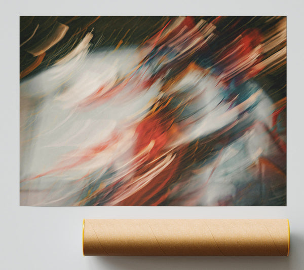 Crimson Blurred Motion Print