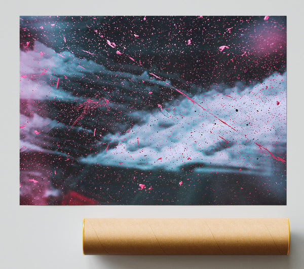 Pink Cosmic Splashes Giclee Print