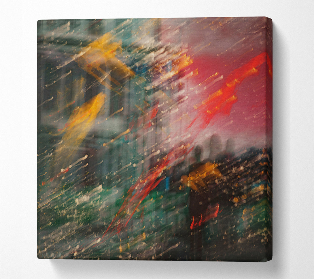  A Canvas Print of Red Blurred Reflections Canvas Wall Art