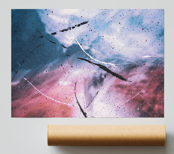 Blue And Pink Splashes Giclee Print