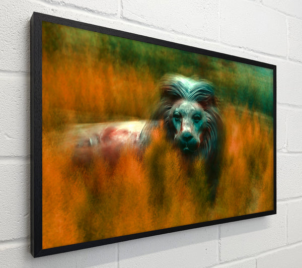 Teal Lion In The Grass