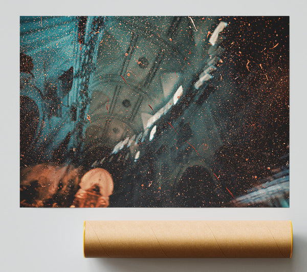 Teal Speckled Reflections Print