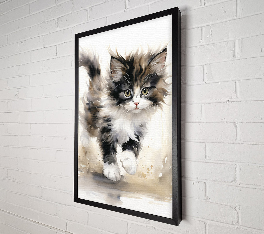  A Canvas Print of Kitten Watercolour Canvas Art