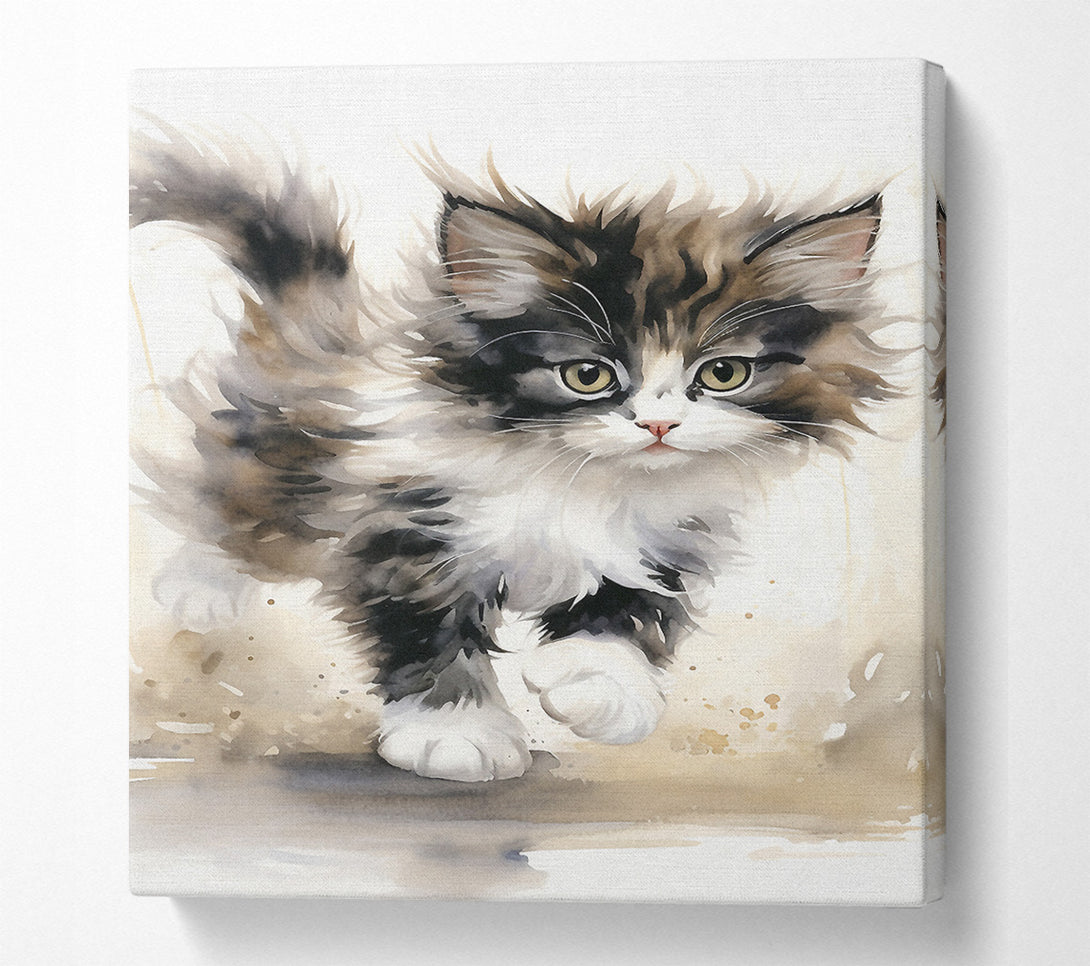  A Canvas Print of Kitten Watercolour Canvas Art