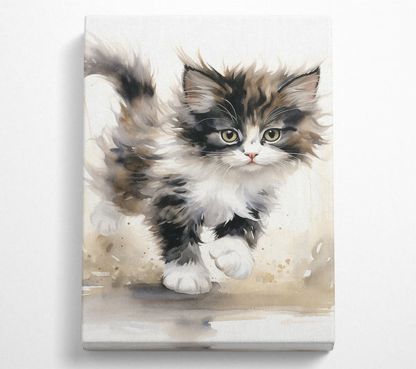  A Canvas Print of Kitten Watercolour Canvas Art