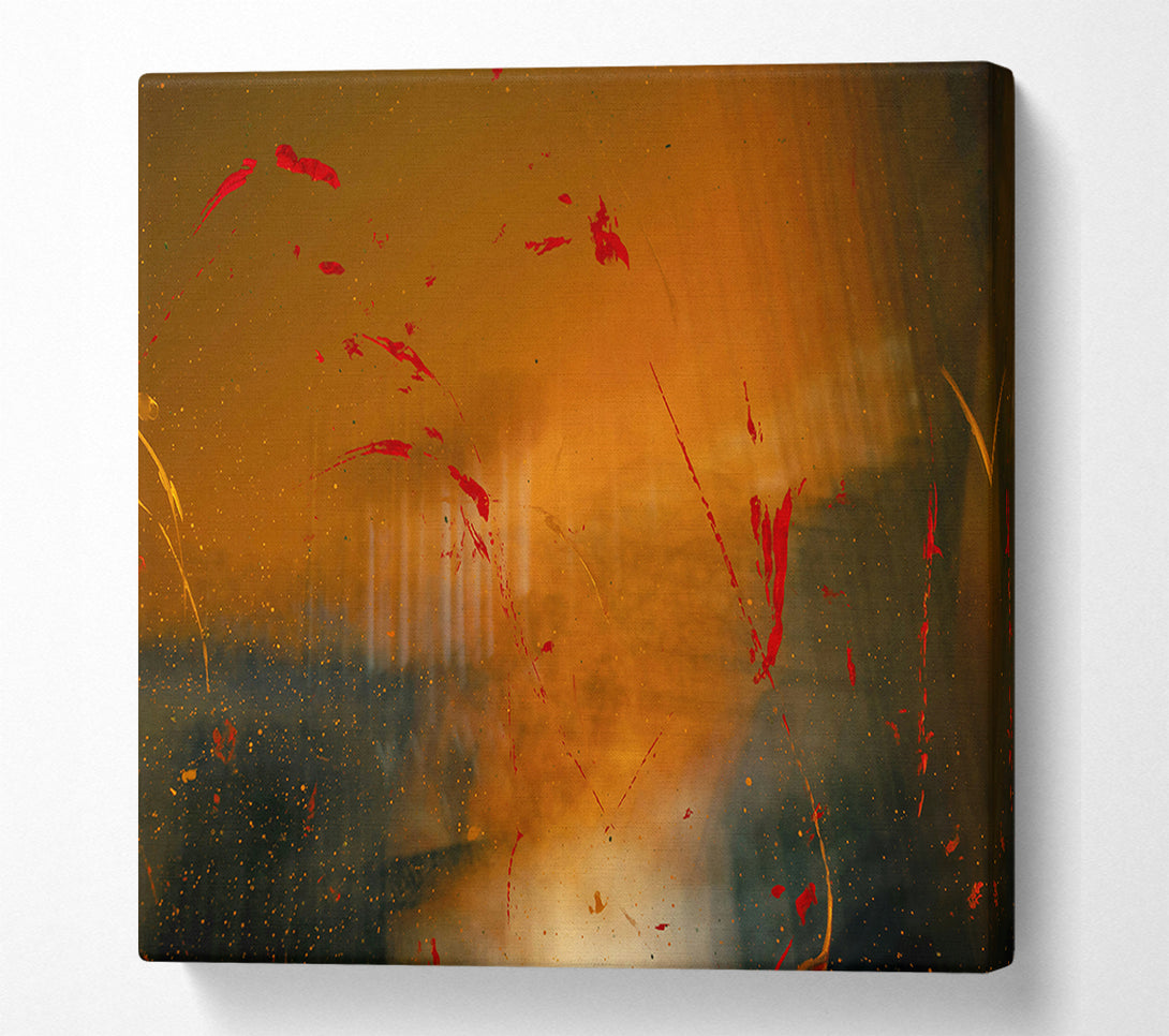  A Canvas Print of Red On Amber Glass Canvas Wall Art