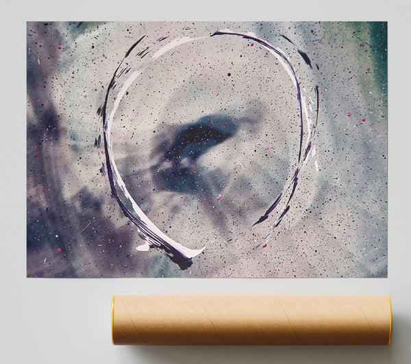 White Cosmic Circle Poster