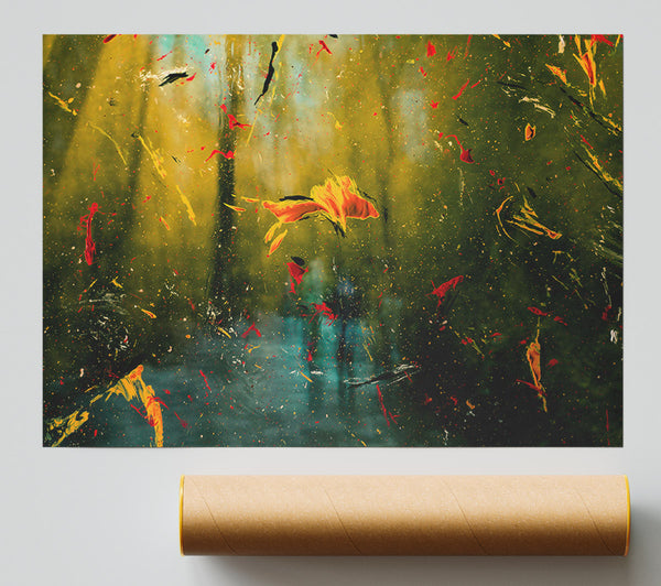 Green & Yellow Splatter Giclee Print