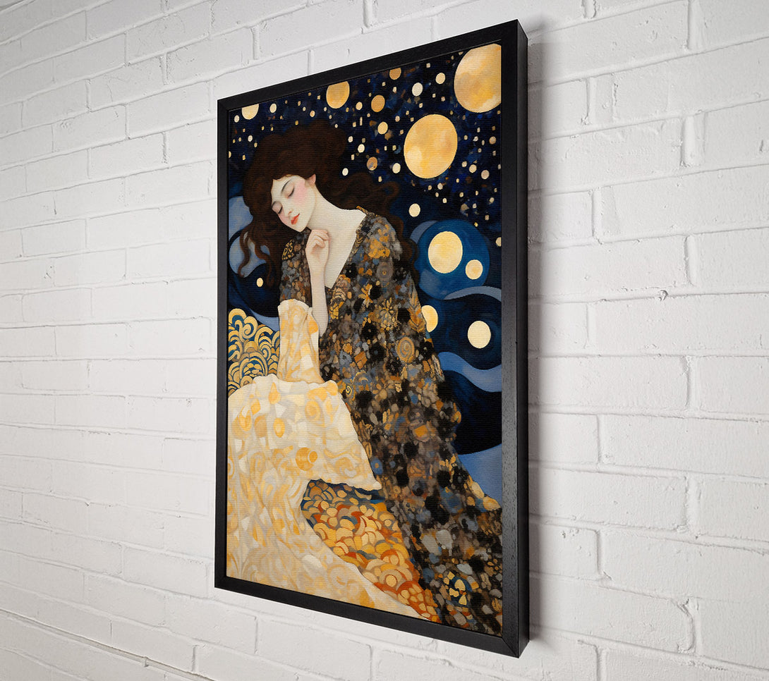  A Canvas Print of Klimt Lady At Night Canvas Print