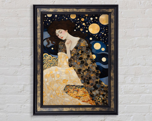 Klimt Lady At Night Framed Print