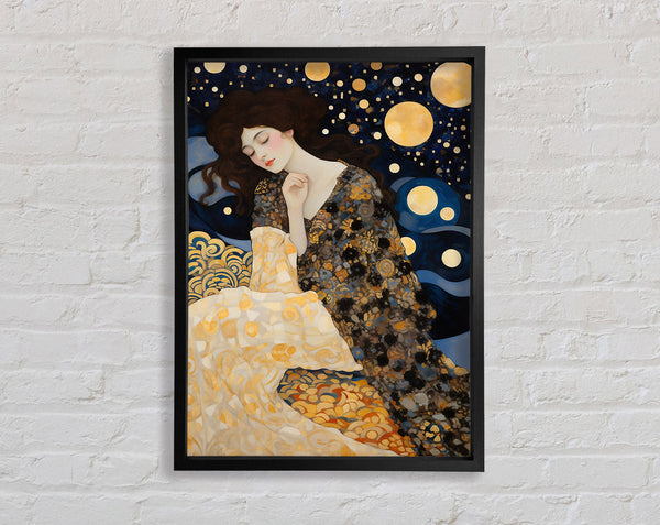 Klimt Lady At Night Framed Print