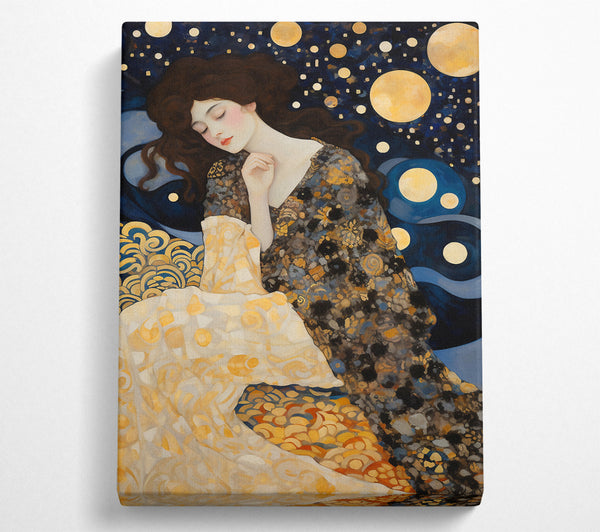  A Canvas Print of Klimt Lady At Night Canvas Print