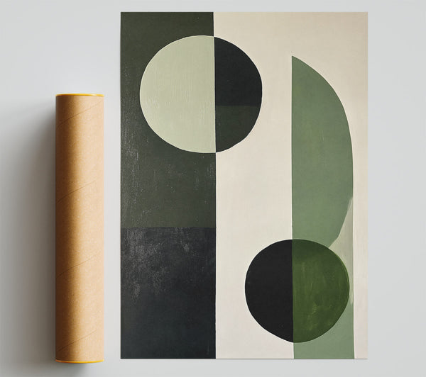 Sage Green Shapes Poster