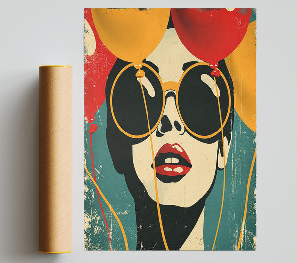 Red Lips In The Sky Giclee Print