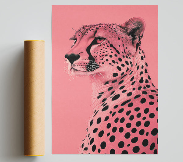 Pink Cheetah Gaze Poster