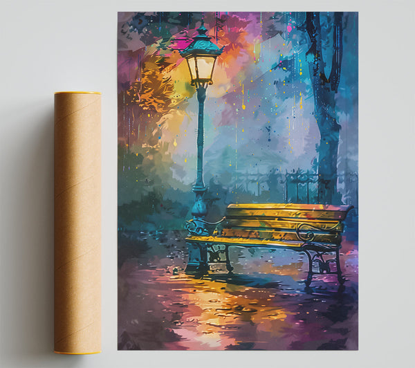 Golden Light Rain Print