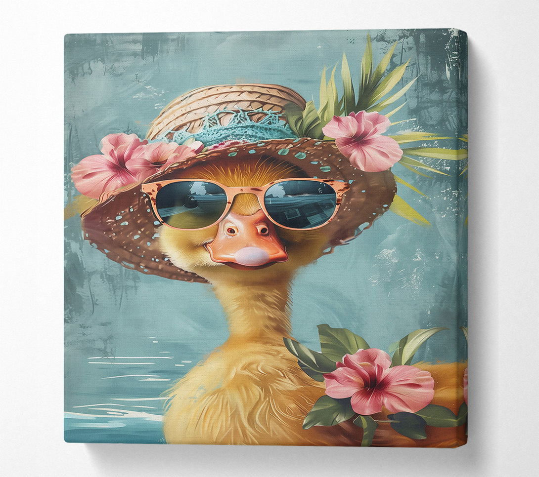  A Canvas Print of Blue Duck In Bloom Canvas Print