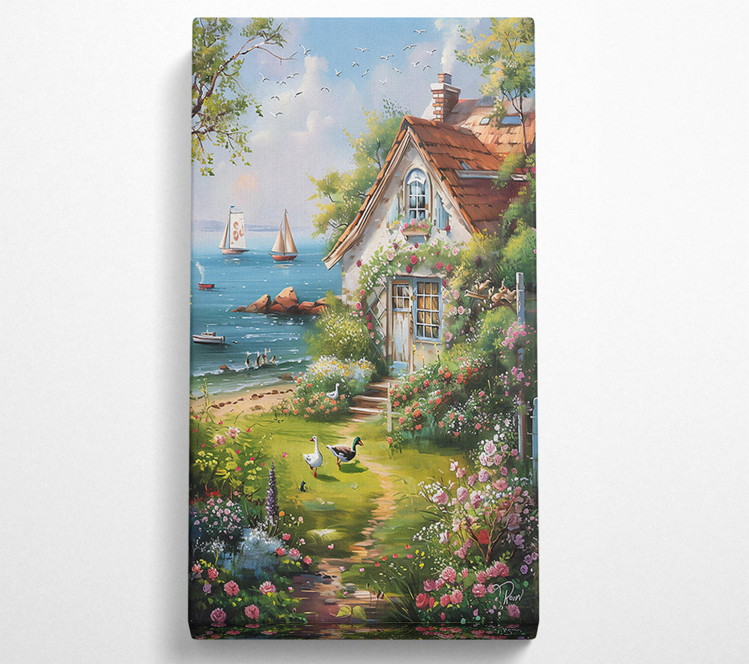  A Canvas Print of Blue Cottage Dreamscape Canvas Wall Art