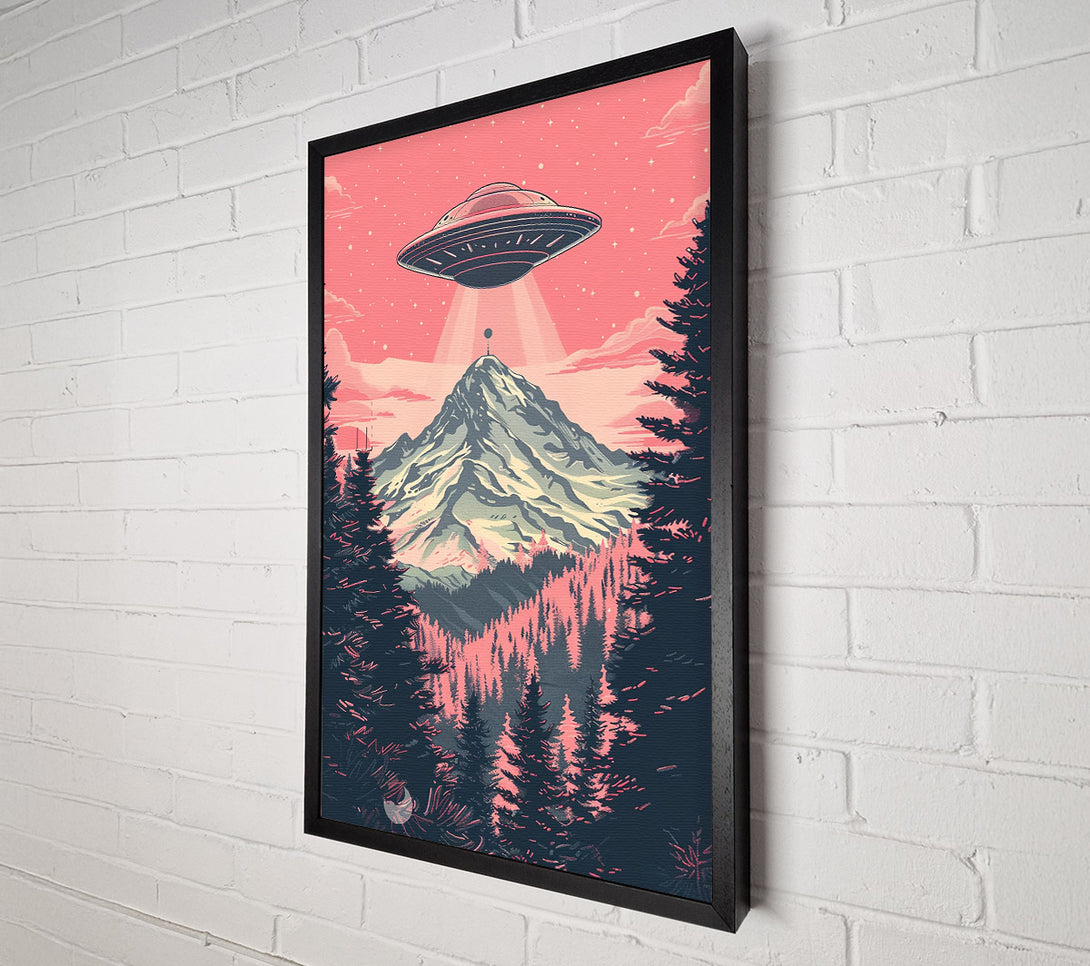  A Canvas Print of Pink Skies Over Mountaintop Canvas Wall Art