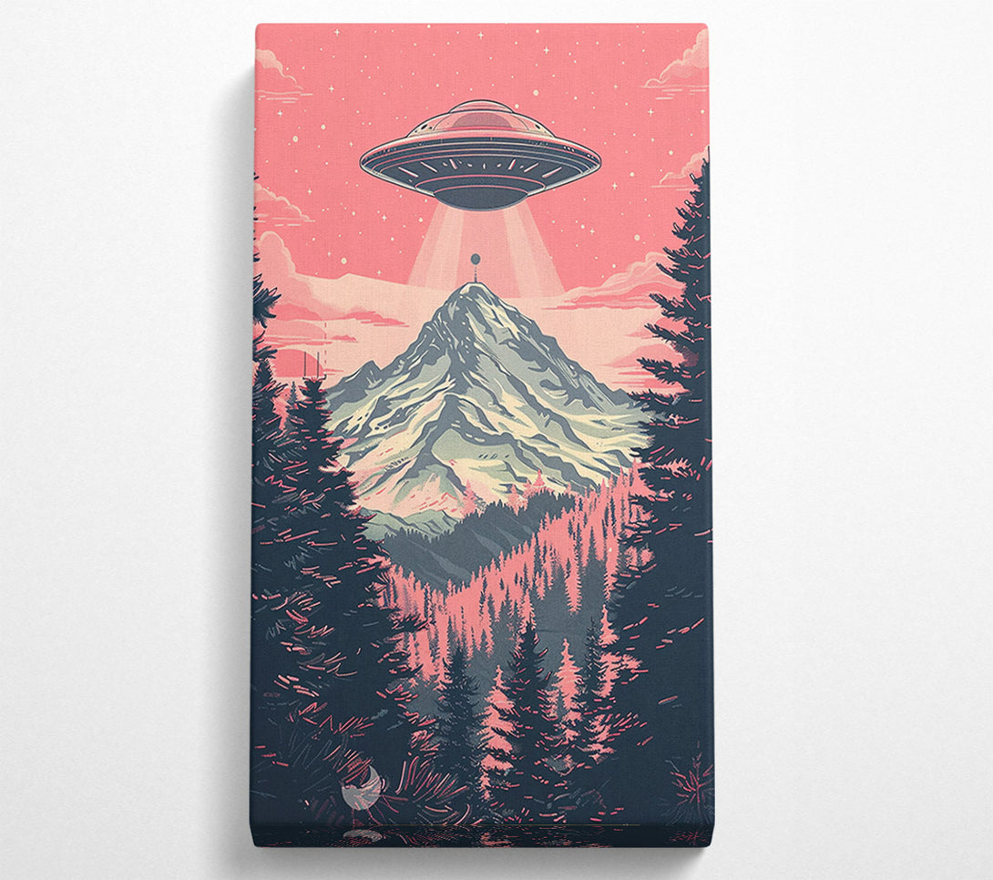  A Canvas Print of Pink Skies Over Mountaintop Canvas Wall Art